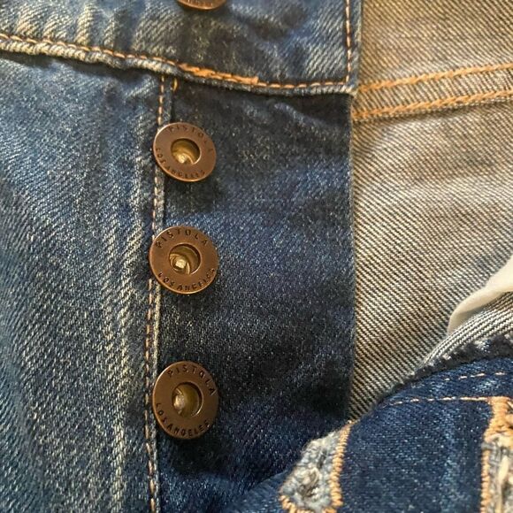 Pistola Distressed Button Fly Jeans Raw cut out Hem size 25 - Picture 11 of 11